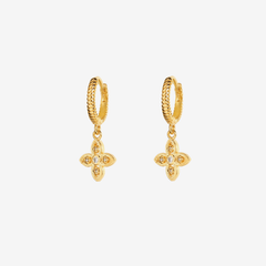 Boucle d'oreille doré créole fleur